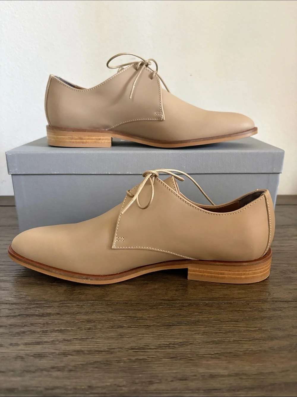 NIB [Everlane] The Modern Oxford Italian Leather Lace Up Shoes Blush Women’s 6.5 - Picture 11 of 15